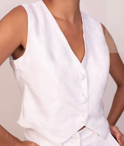 01JCM32330 CHALECO RUDY LINO MGA SISA 3 BOTONES LINO